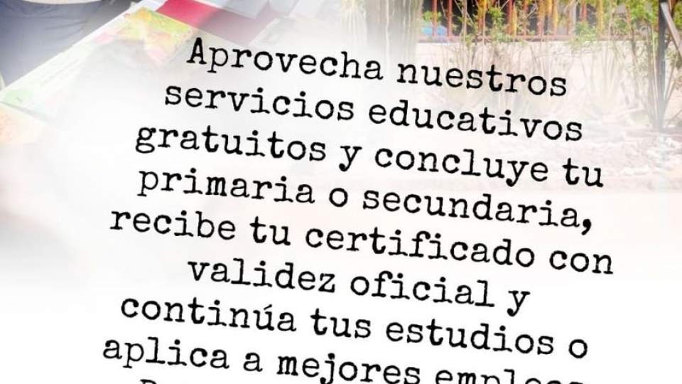 Si eres mayor de 15 años y quieres iniciar, continuar o concluir tus estudios de educación básica