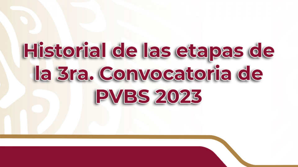 Historial de las etapas de la 3ra. Convocatoria PVBS