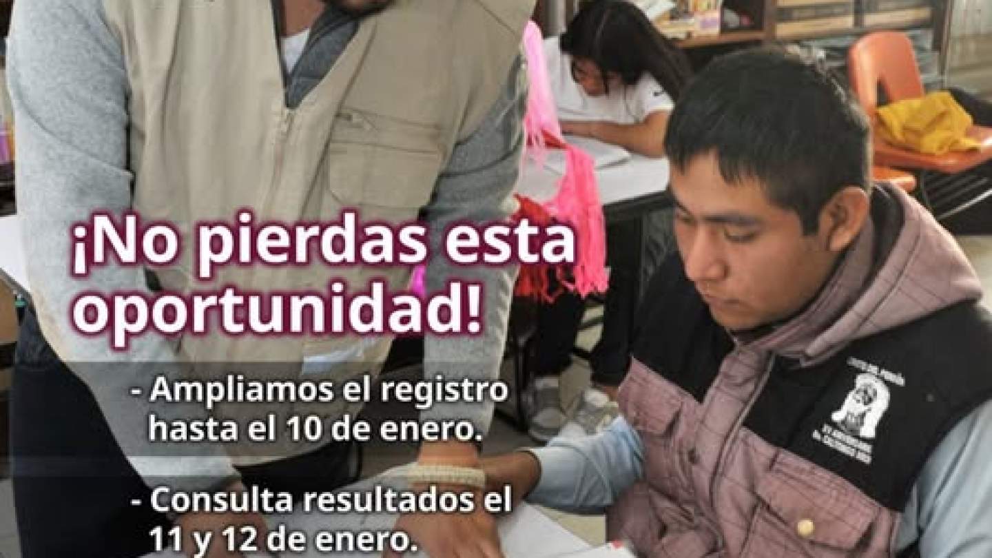 &quot;A T E N C I Ó N&quot;  Se amplía registro e integración de expedientes para PVBS hasta  el 10 de enero.