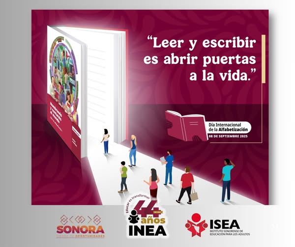 👀 Mira a tu alrededor, seguro conoces a una persona que aún no sabe leer ni escribir ✏️📖,se nuestra voz e invítale al ISEA. Llama al 662 214 0776