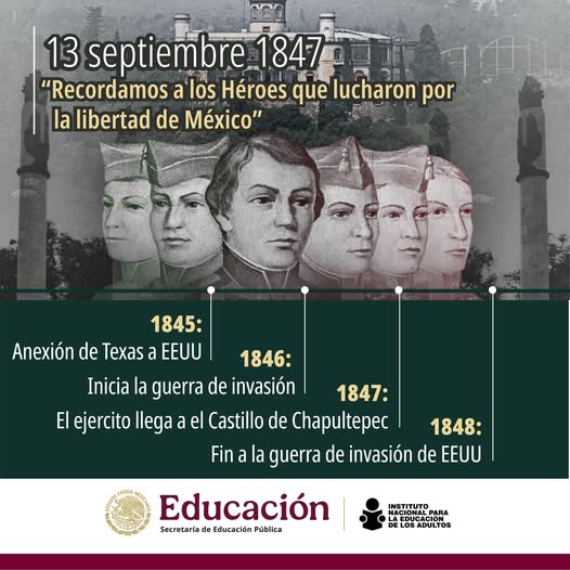 🗓️Hoy recordamos a los Niños Héroes de Chapultepec, que hace 178 años, con valentía y entrega defendieron nuestra patria. Su sacrificio nos inspira a valorar la libertad, el coraje y el amor por México.